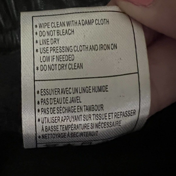 BB Dakota Women's Black Faux Leather Vegan Drawstring Jogger Pants - Size M - Picture 10 of 10